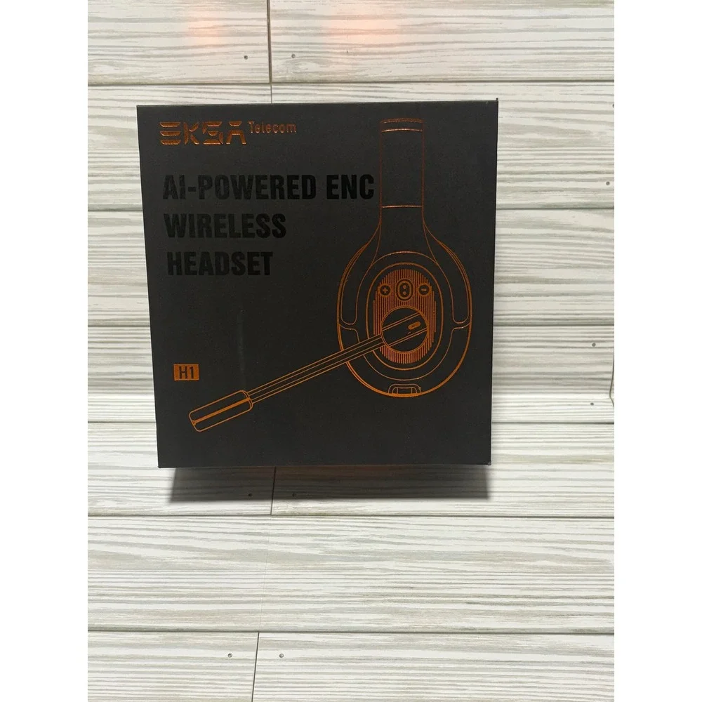 EKSA TelecomH1 AI-Powered ENC Wireless Headset Bluetooth 5.0 Trucker Office Work
